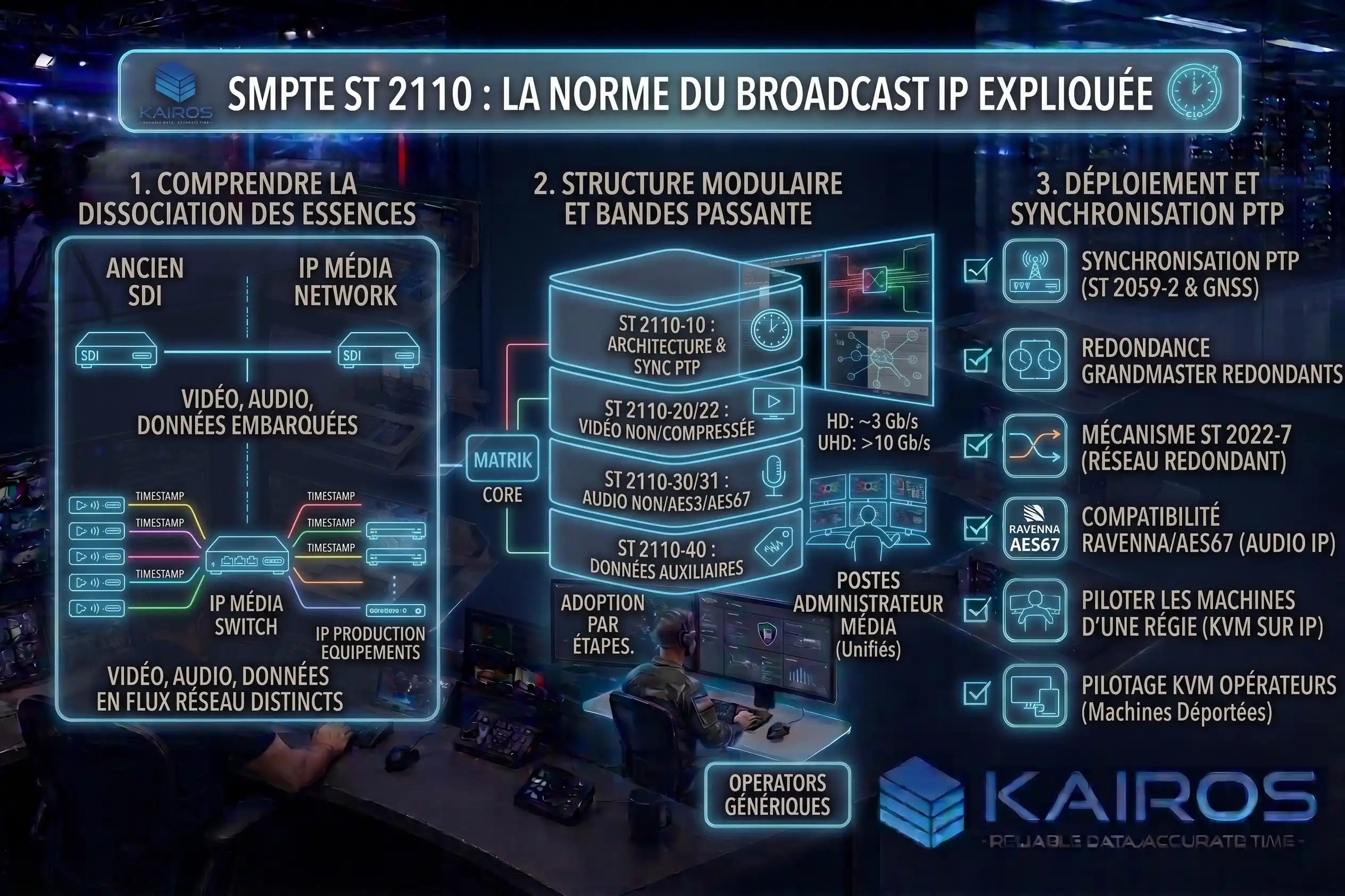 smpte st 2110 broadcast kairos